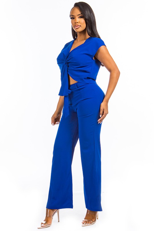 BLUE TWO PIECE PANT SET