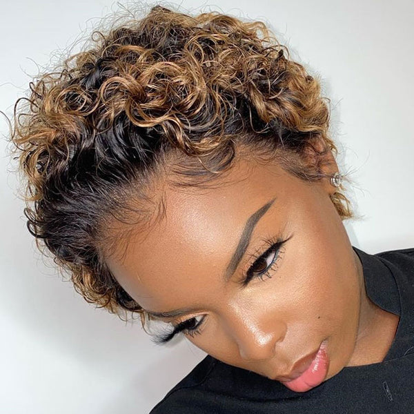 Exotic short curly hair wig