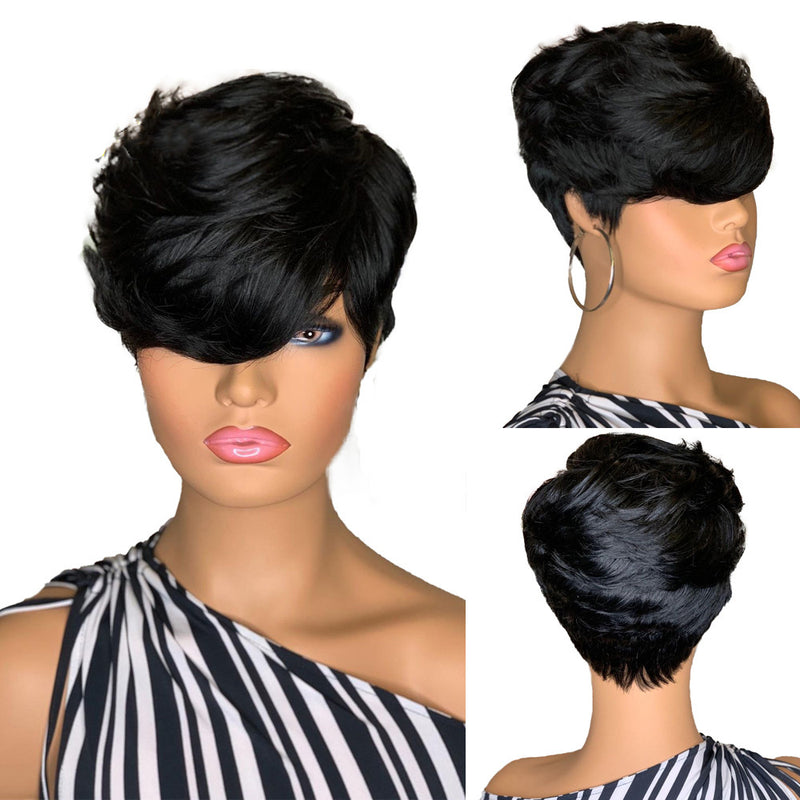 Synthetic Fluffy Short Straight Hair wig