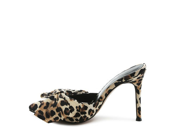 Joelle High Heel Bow Tie Leopard Print Heels