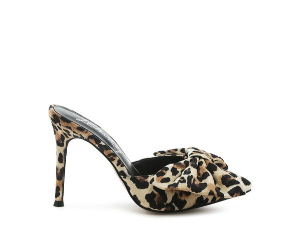 Joelle High Heel Bow Tie Leopard Print Heels