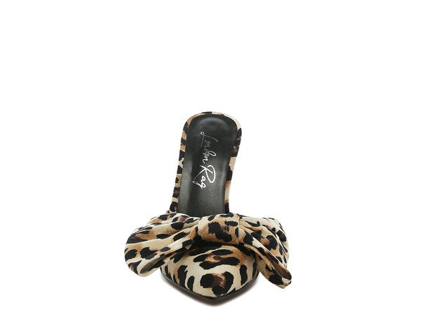 Joelle High Heel Bow Tie Leopard Print Heels