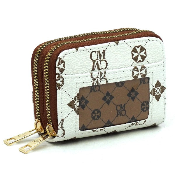 Monogram Accordion Card Holder Zip Wallet