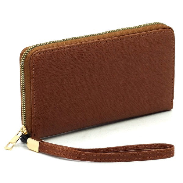 Saffiano Zip Around Wallet Wristlet