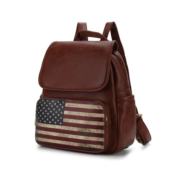 MKF Collection Regina Flag Women Backpack by Mia K