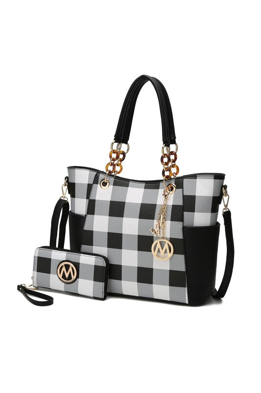 MKF Collection Mariely Checker Tote Bag by Mia K