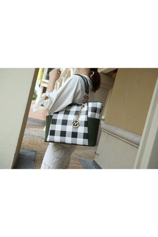 MKF Collection Mariely Checker Tote Bag by Mia K