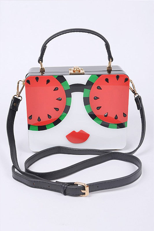 Watermelon Glasses Lady Box Clutch