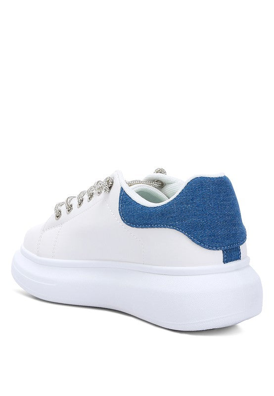 Jaxen Rhinestones Lace Up Sneakers