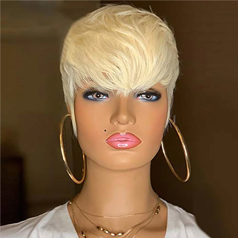 Silk Blonde Pixie Haircut Wig