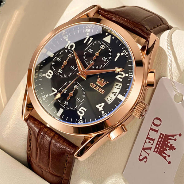 OLEVS Luxury Men's Watch Waterproof Luminous Quartz