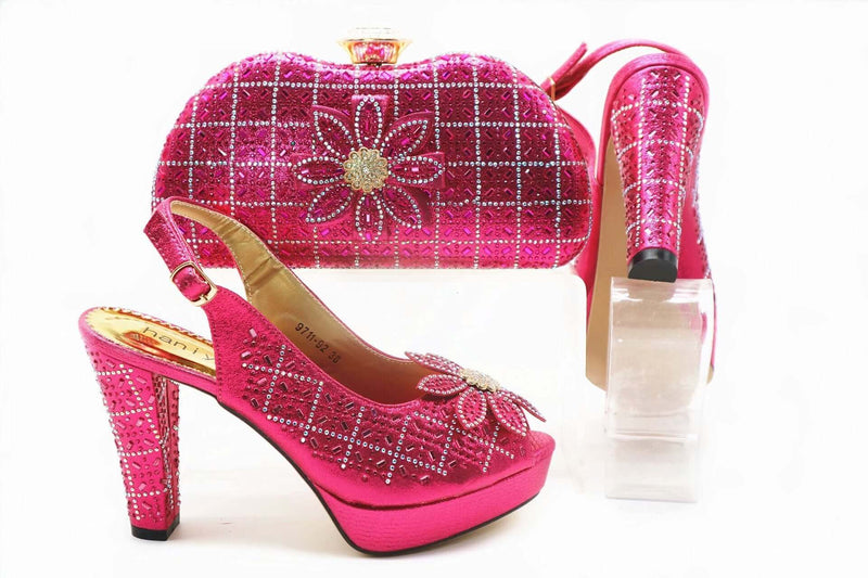 High Heels Peep Toes Shoes Matching Bag