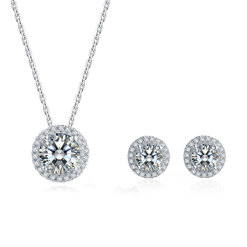 S925 Sterling Silver Moissanite Jewelry Set