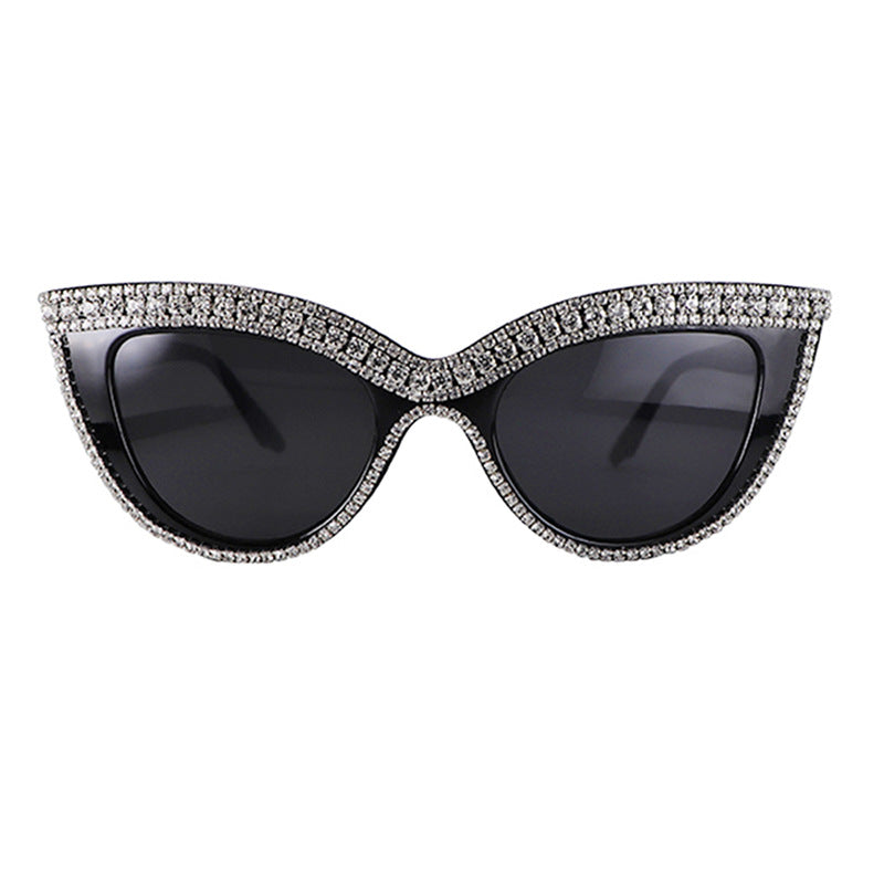 Ladies Fashion Diamond Cat Eye Sunglasses