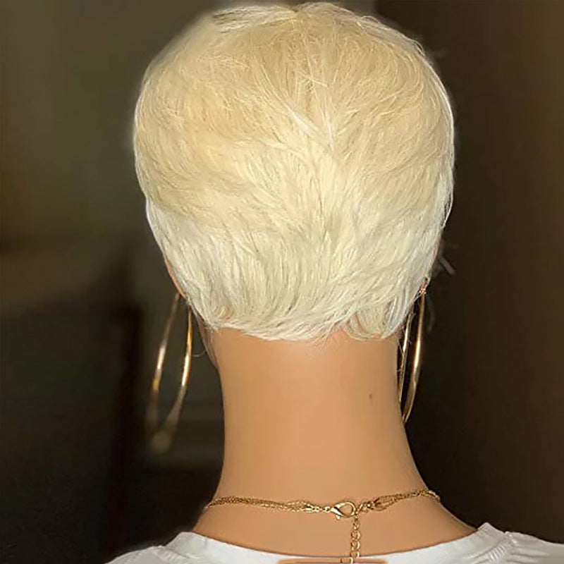 Silk Blonde Pixie Haircut Wig