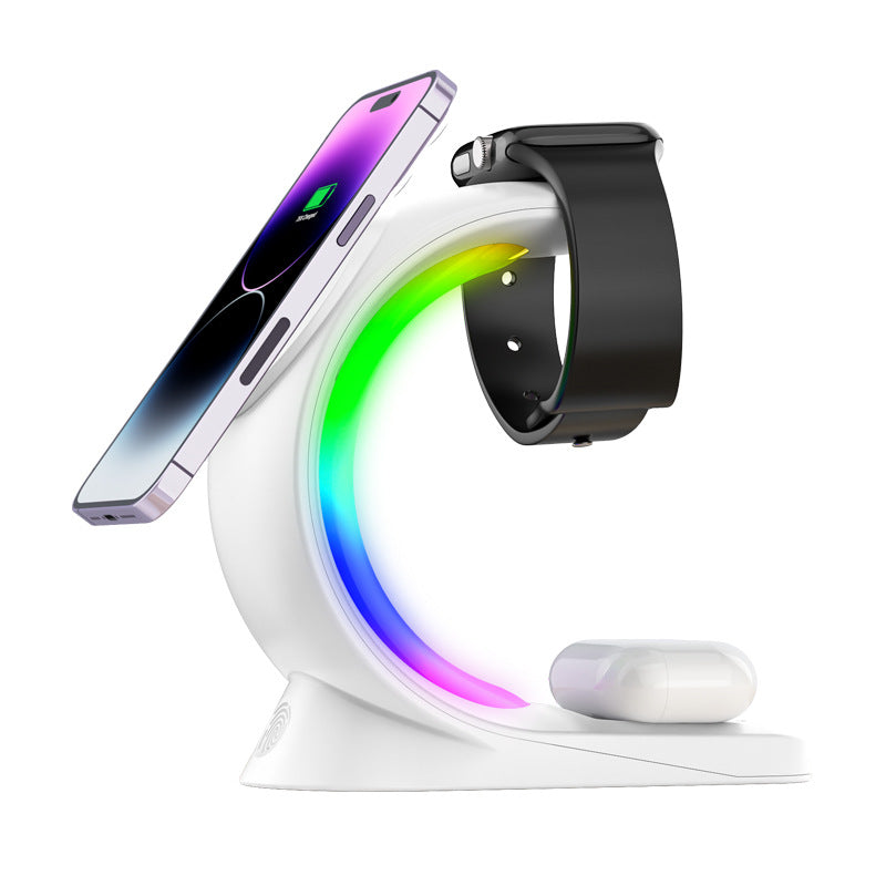 4 In 1 Magnetic lit up Wireless Fast Charging For Smart Phone, Airpods, Pro I-phone Watch