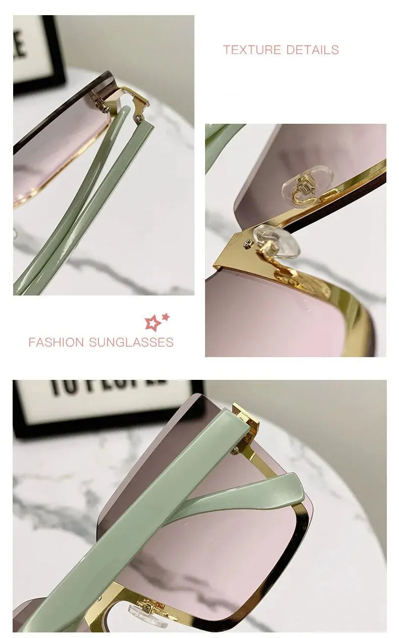 Oversize Half-frame Fashion Sunglasses