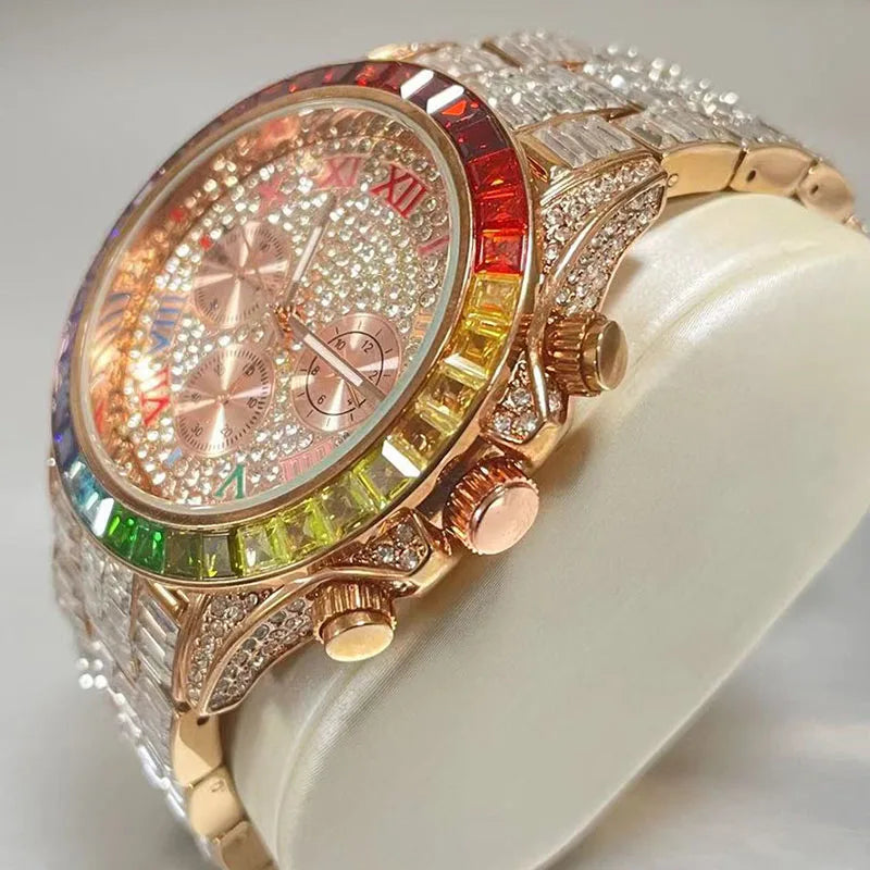 Miss Fox Luxury Multicolored Iced Watch For Men