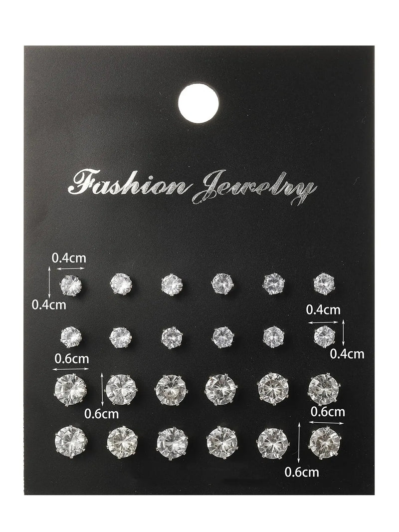 Fashion Unisex Zircon Earring Set