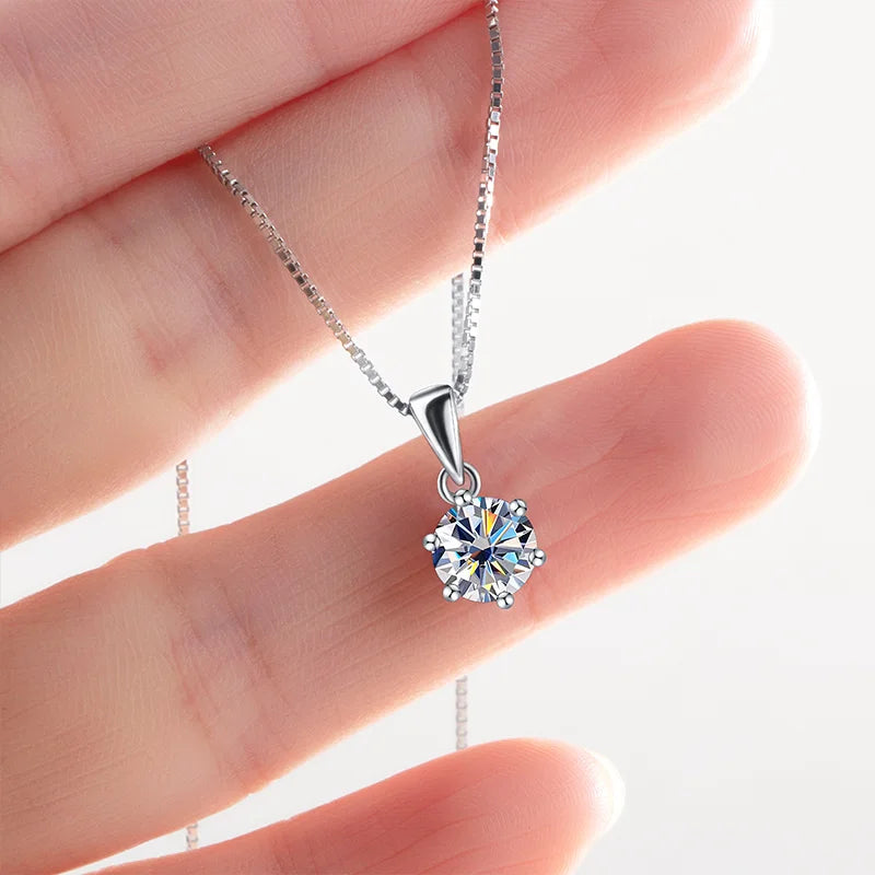 Certified Moissanite Pendant Necklace