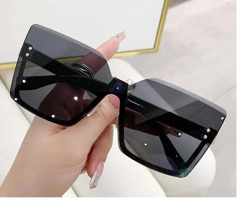 Oversize Half-frame Fashion Sunglasses