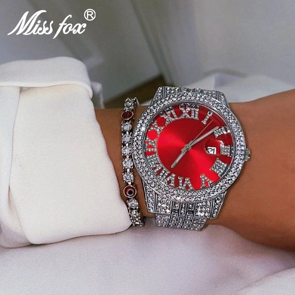 Women" Elegant Stylish Iced Out Diamond Watch