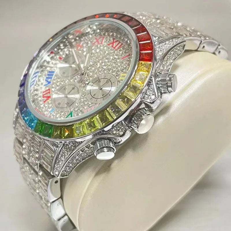 Miss Fox Luxury Multicolored Iced Watch For Men