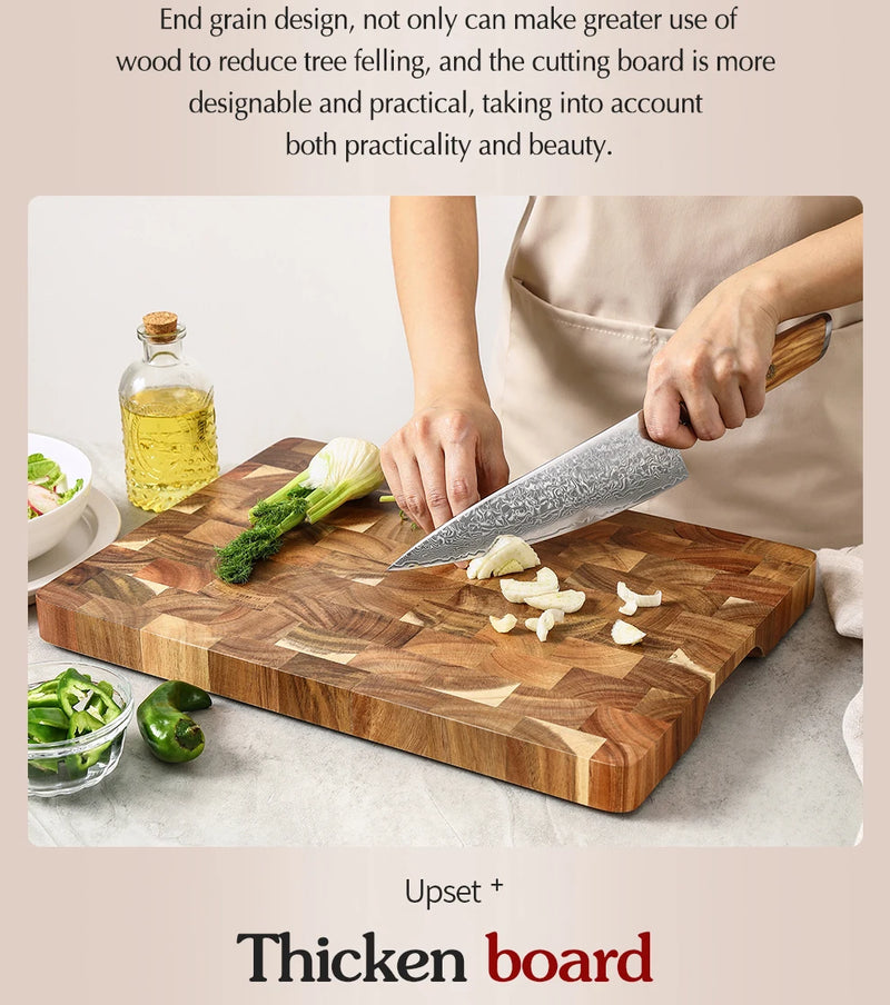 HEZHEN Premium Acacia Wood Splicing Chopping Board