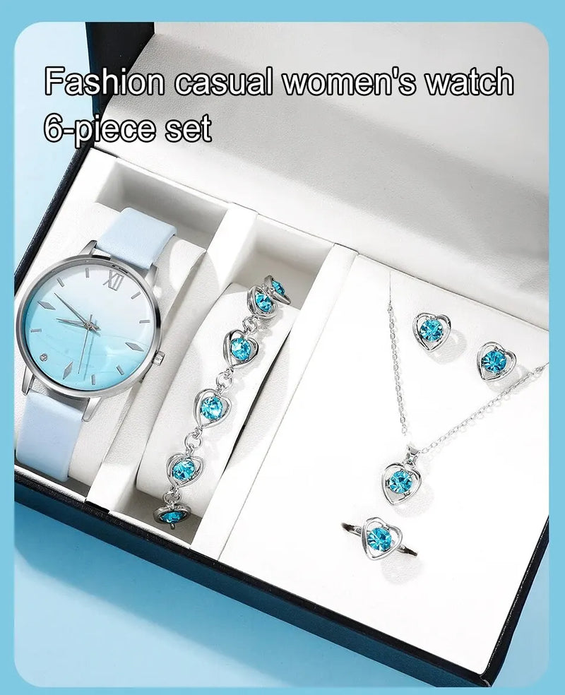 Bue 6pc Set Fashion Women Watch Set