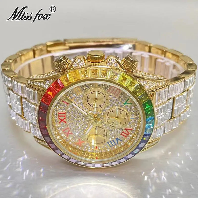 Miss Fox Luxury Multicolored Iced Watch For Men