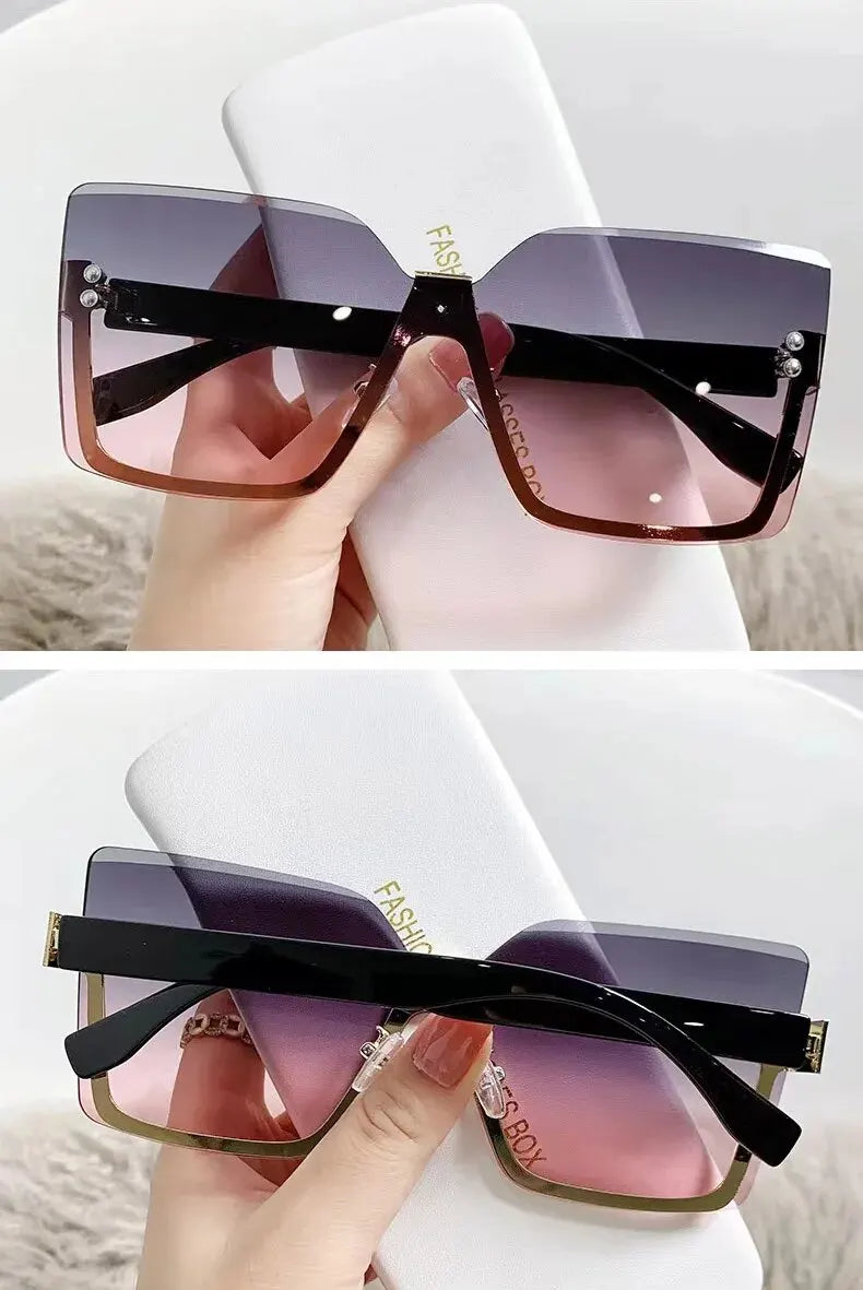 Oversize Half-frame Fashion Sunglasses