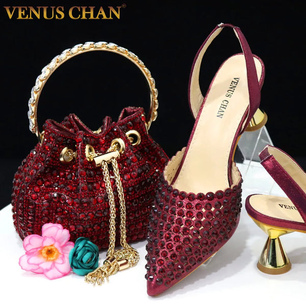 Venus Chan Elegant Diamond Heels & Bag Set