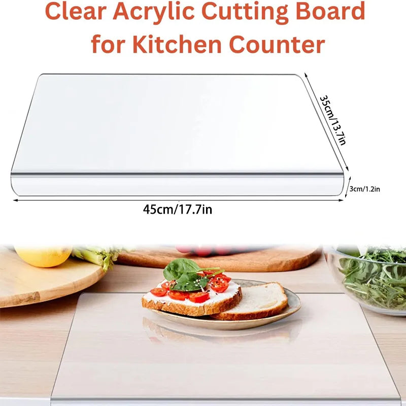 Acrylic Transparent Cutting Board With Anti-slip lip