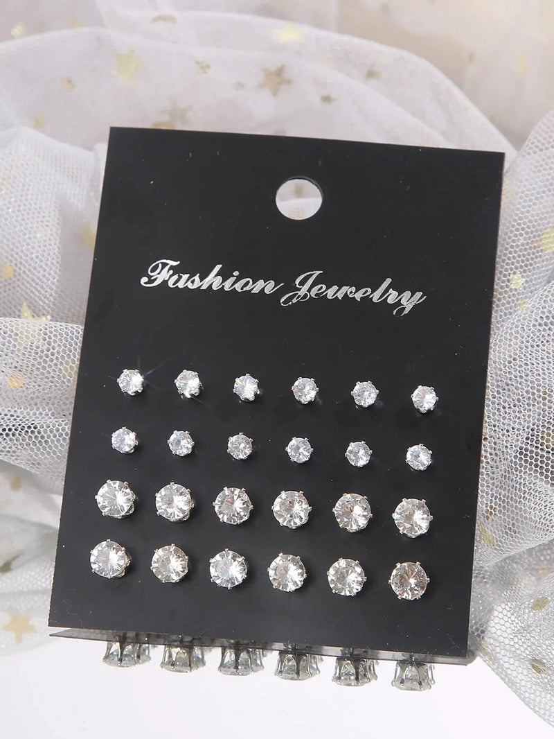 Fashion Unisex Zircon Earring Set