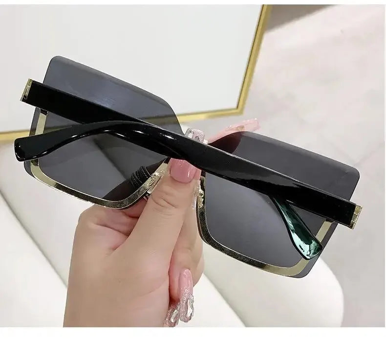 Oversize Half-frame Fashion Sunglasses