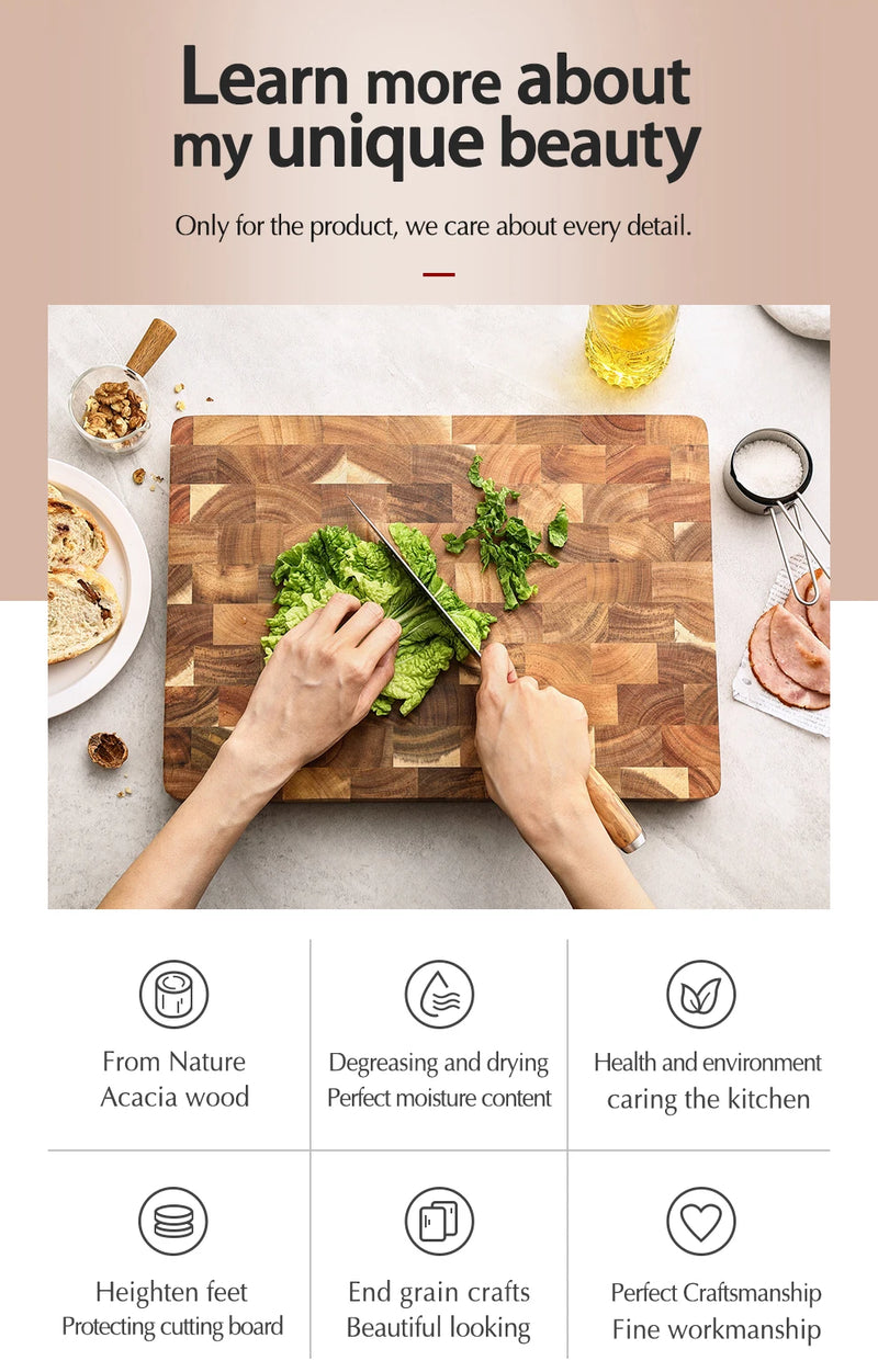 HEZHEN Premium Acacia Wood Splicing Chopping Board