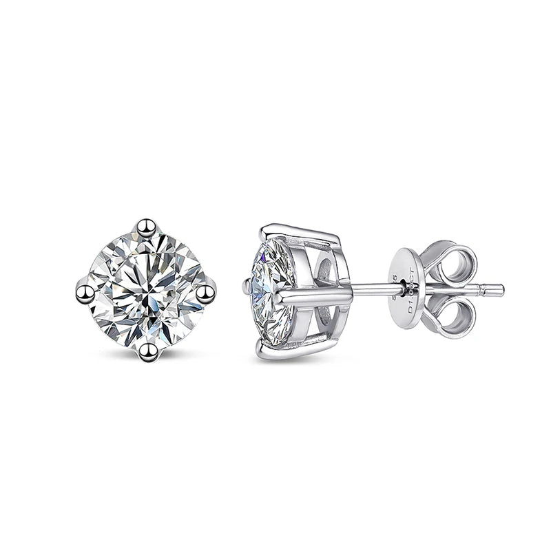 Smyoue 0.1-3CT Moissanite Studs Earrings for Men Women S925 Silver Platinum Plated