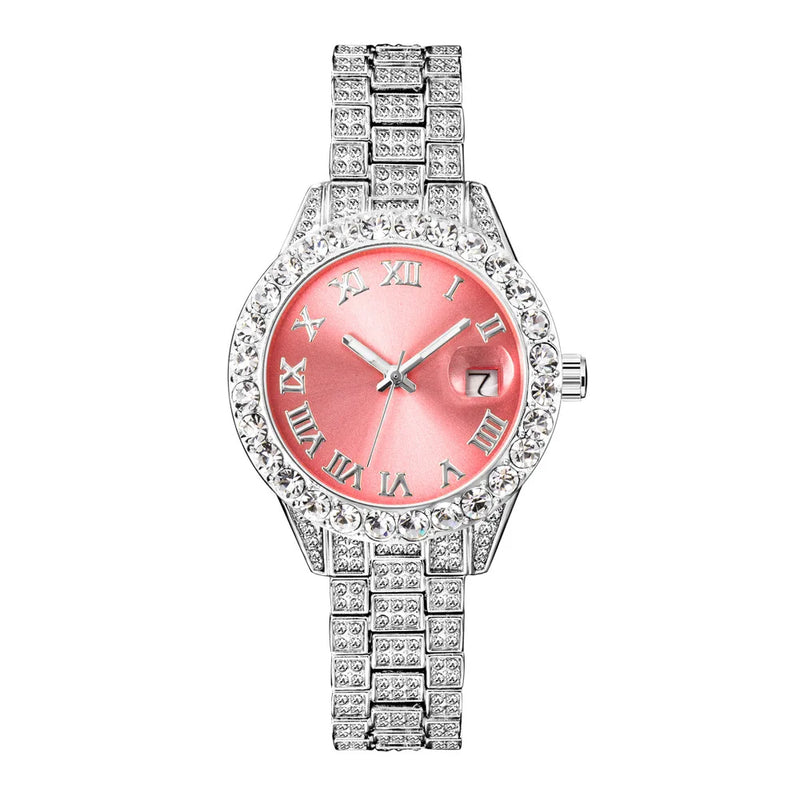 Women's Luxury Watch Miss Fox Fashion Waterproof Iced Diamond Quartz Watch