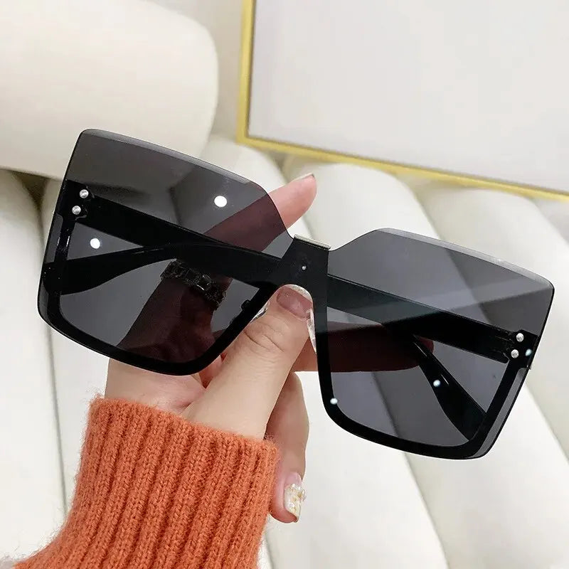 Oversize Half-frame Fashion Sunglasses