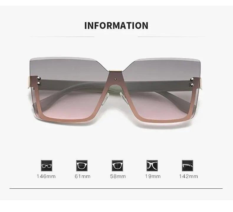 Oversize Half-frame Fashion Sunglasses