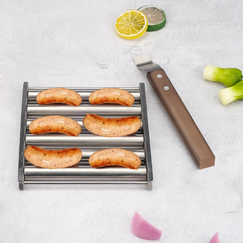 BBQ Tool Sausage Roller Rack Stainless Steel Hot Dog