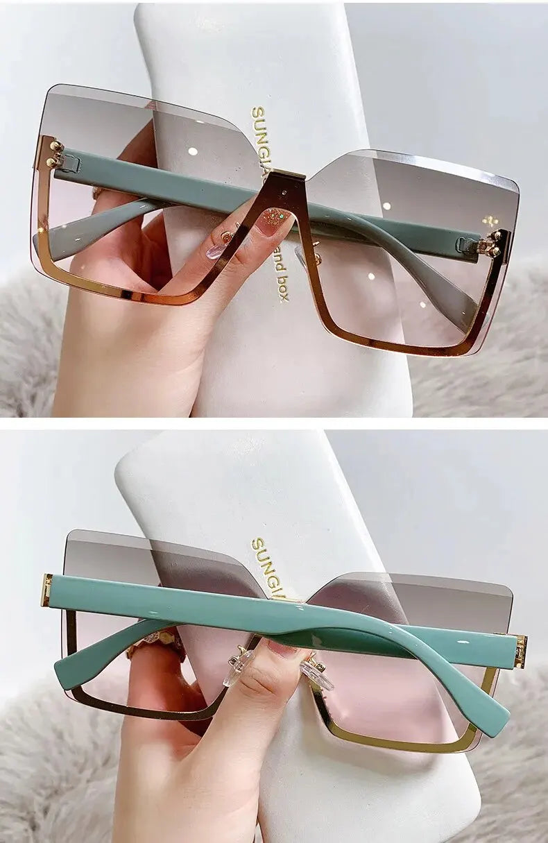 Oversize Half-frame Fashion Sunglasses