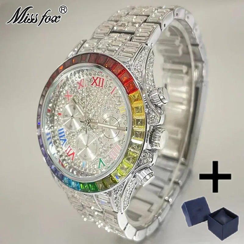 Miss Fox Luxury Multicolored Iced Watch For Men