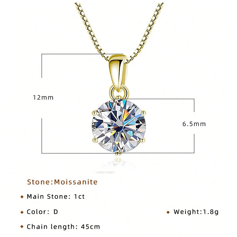 Certified Moissanite Pendant Necklace