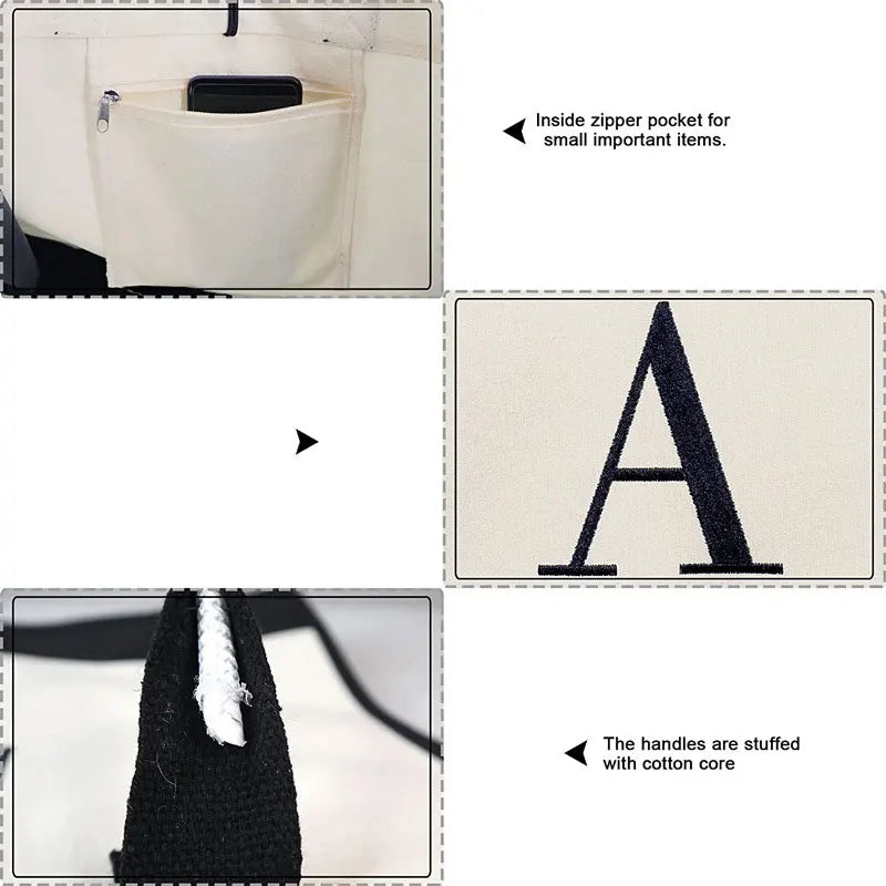 Tote Bag Fashion Canvas Letter Bag