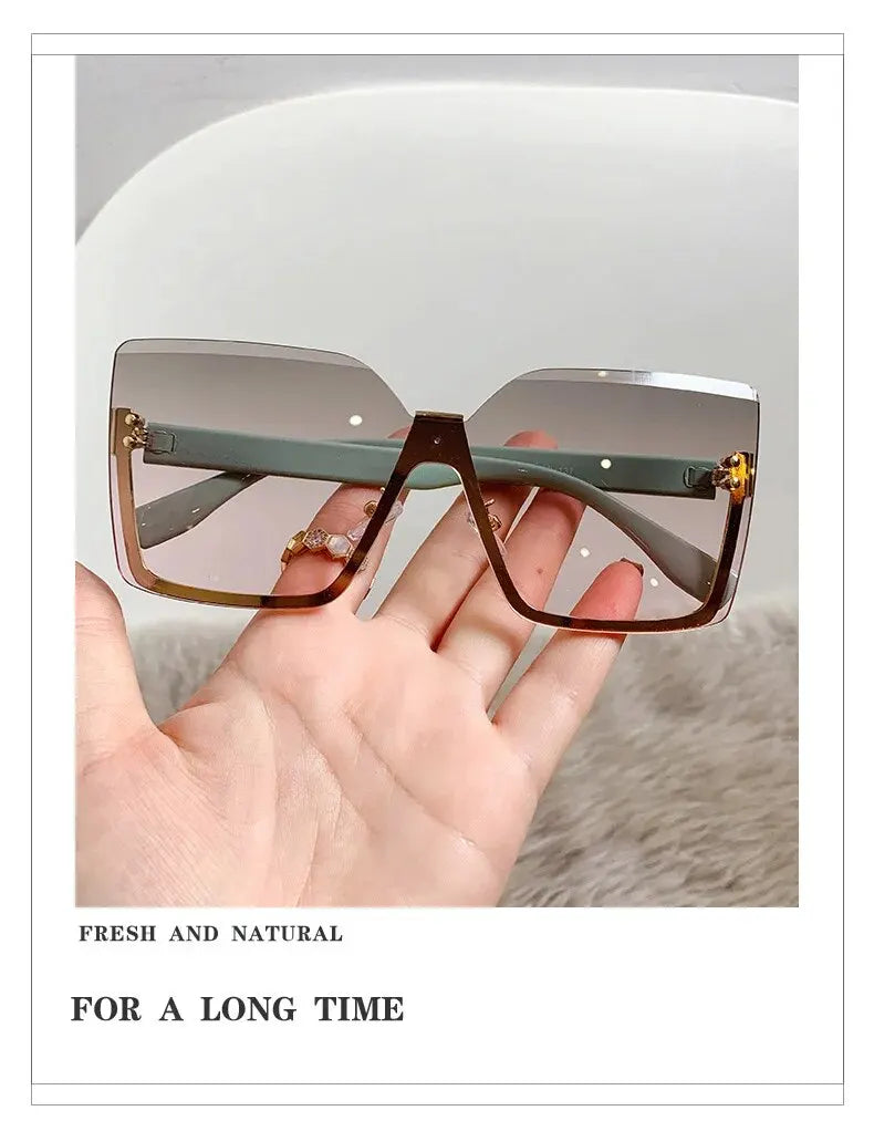 Oversize Half-frame Fashion Sunglasses