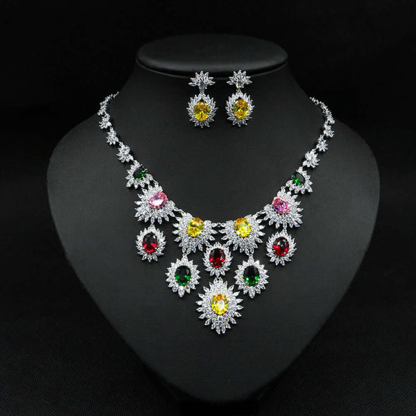 Colorful Zircon Bridal Set