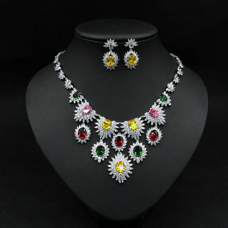 Colorful Zircon Bridal Set