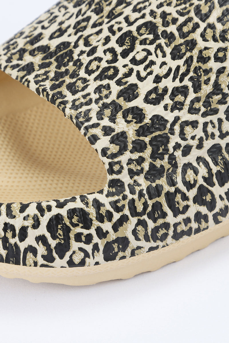 Leopard Print Casual Soft Rubber Slides Shoes