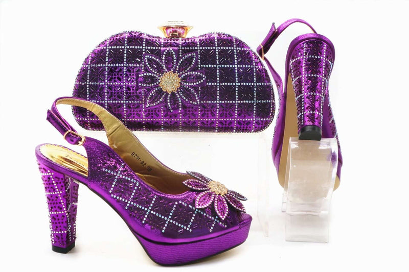 High Heels Peep Toes Shoes Matching Bag